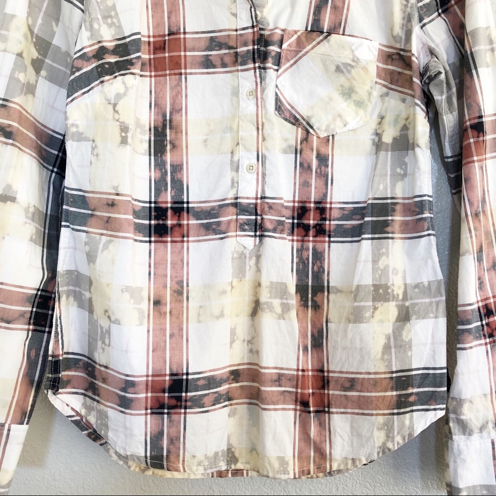 Bleached Distressed Tie Dye Gray & White Top Sz XS - Picture 4 of 7